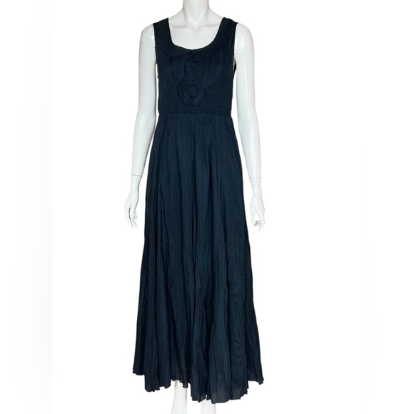 Soft Surroundings Dresses & Skirts - SOFT SURROUNDINGS 100% Cotton Elegant Bohemian Black Maxi Dress Size Small G#25